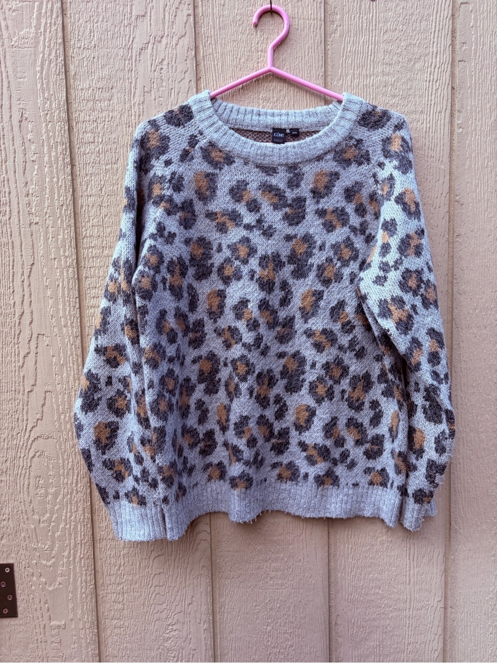 Light Gray Leopard Print Crewneck Sweater - ICONE from Simon’s